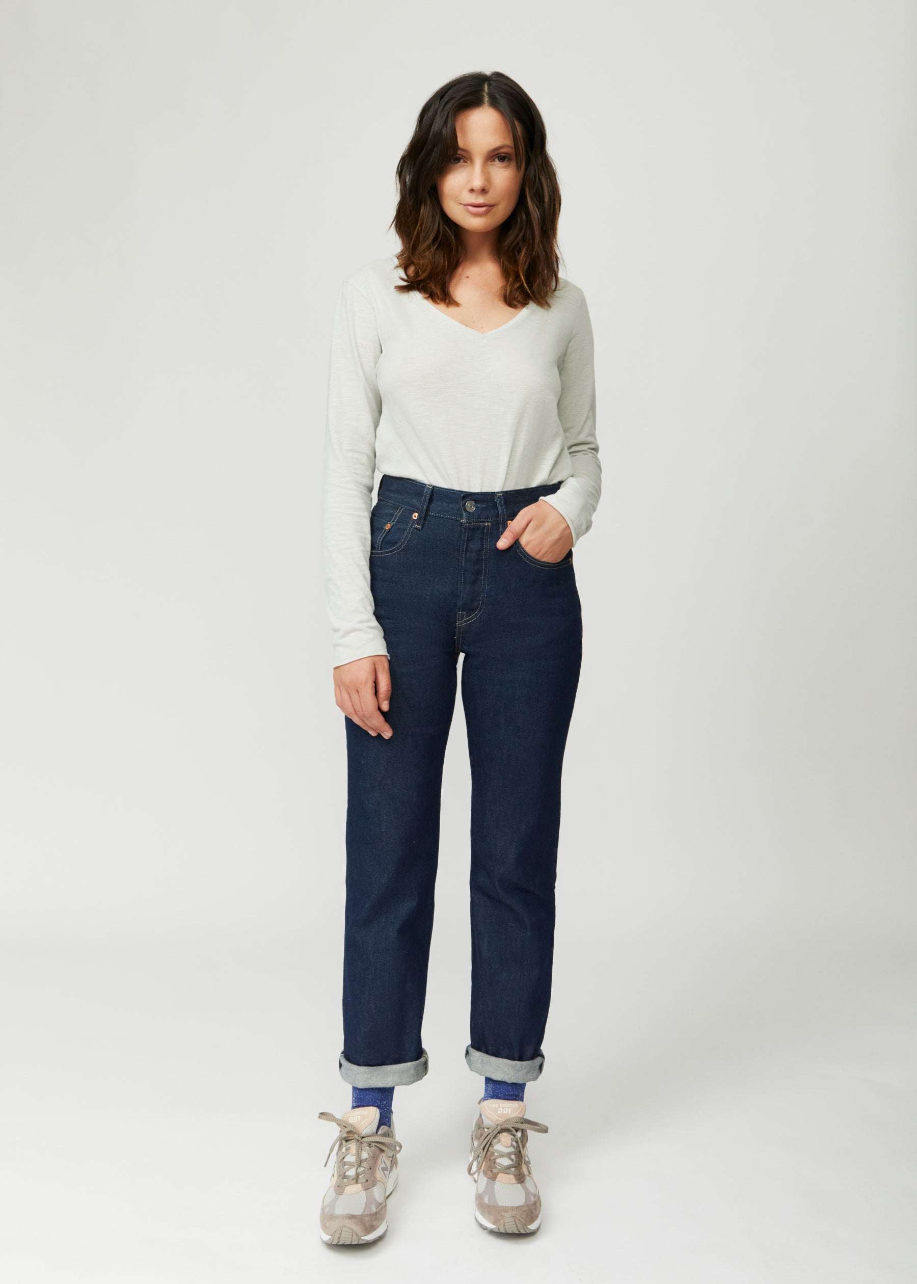 Esterella V Neck T-Shirt L/S Single Jersey TEST