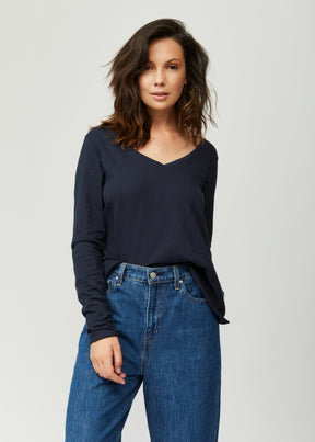 Esterella V Neck T-Shirt L/S Single Jersey TEST