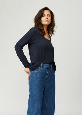 Esterella V Neck T-Shirt L/S Single Jersey TEST