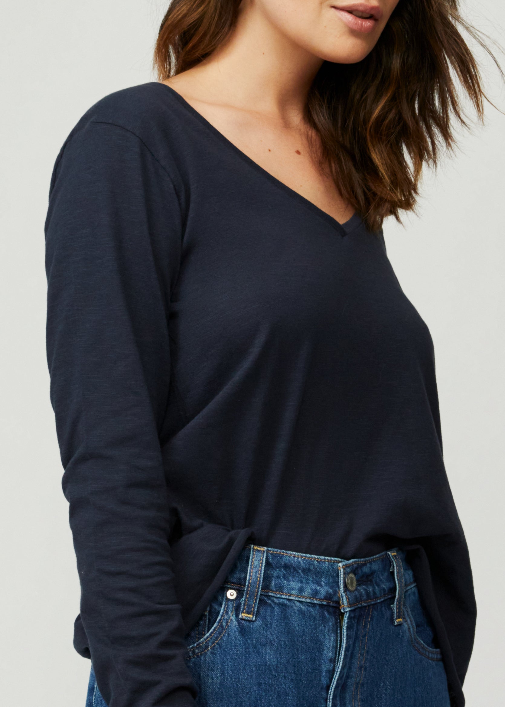 Esterella V Neck T-Shirt L/S Single Jersey TEST