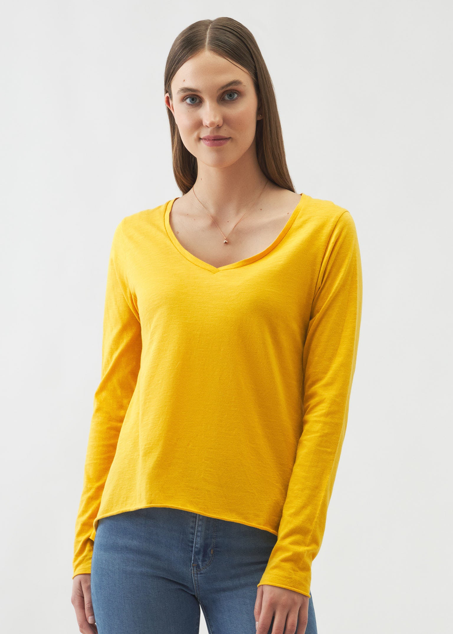 Esterella V Neck T-Shirt L/S Single Jersey TEST