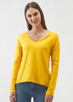 Esterella V Neck T-Shirt L/S Single Jersey TEST