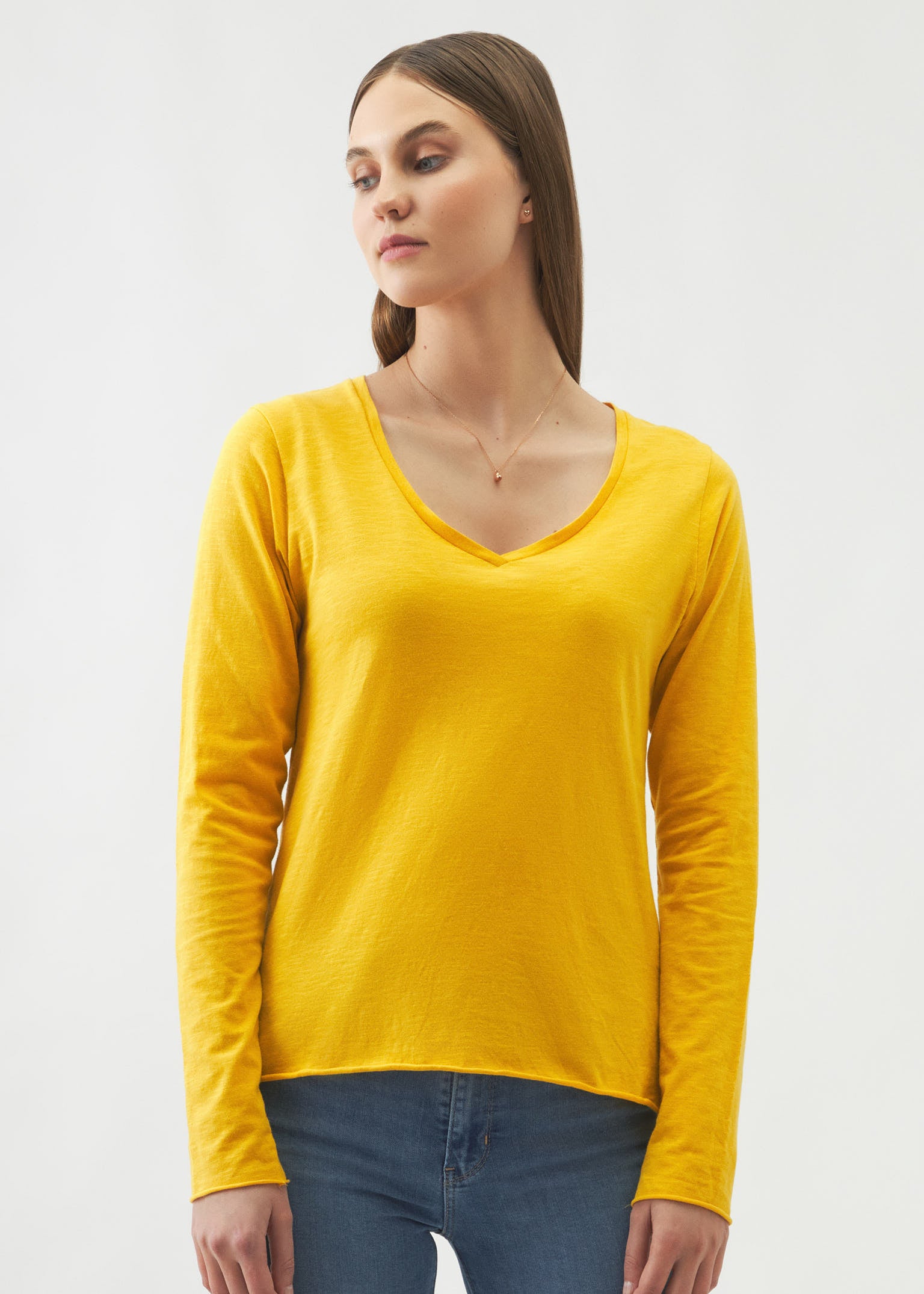 Esterella V Neck T-Shirt L/S Single Jersey TEST