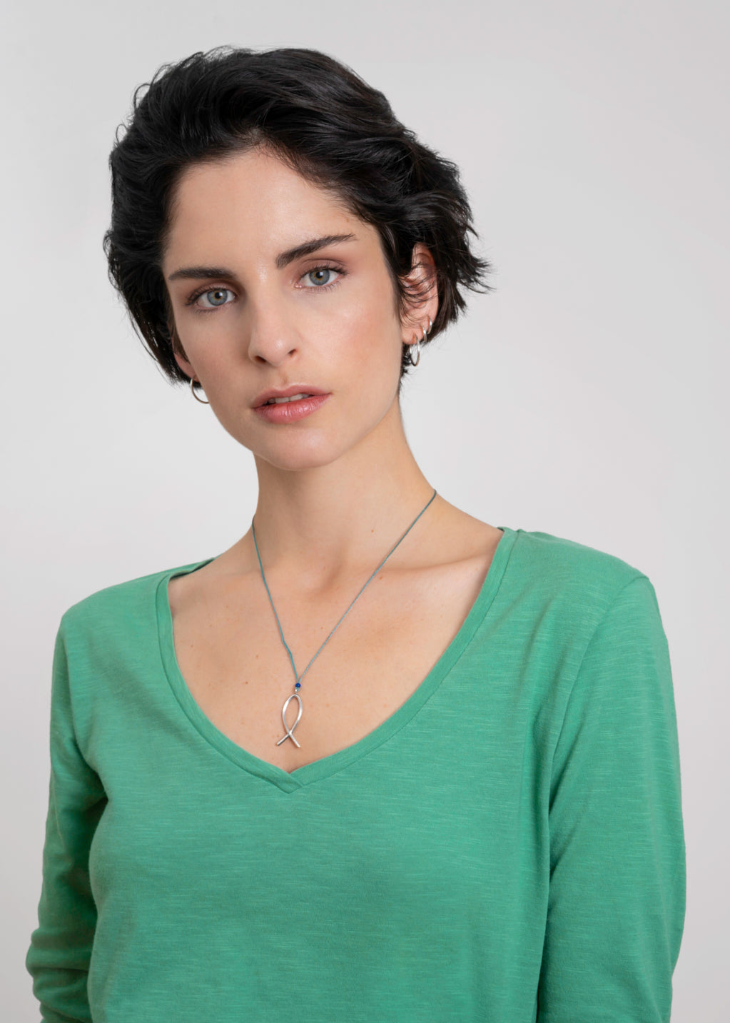 Esterella V Neck T-Shirt L/S Single Jersey TEST