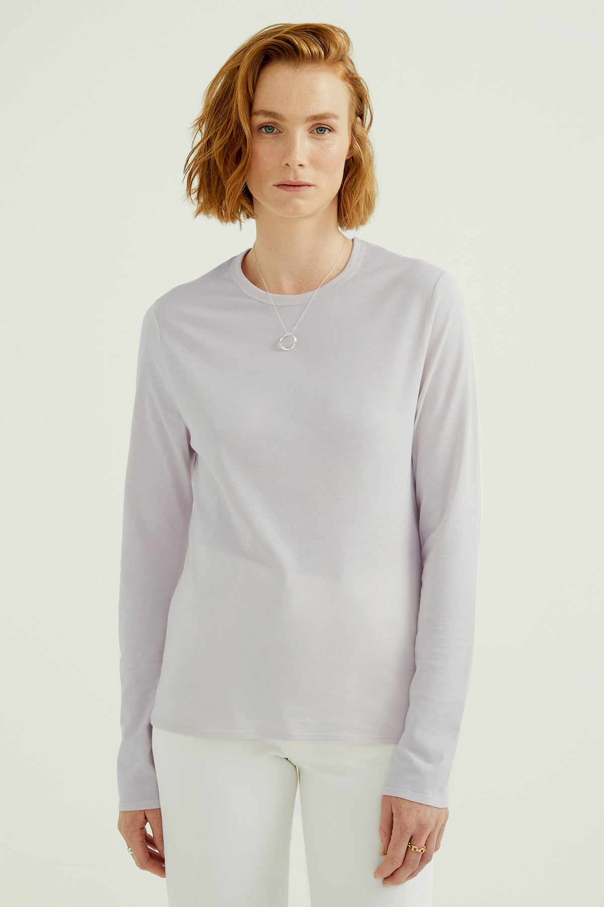 Mira Frauen Rundhals T-Shirt Langarm Single Jersey Orchid Tint