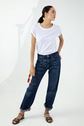 Vivien Damen T-Shirt Rundhalsausschnitt Kurzarm Weiß Single Jersey