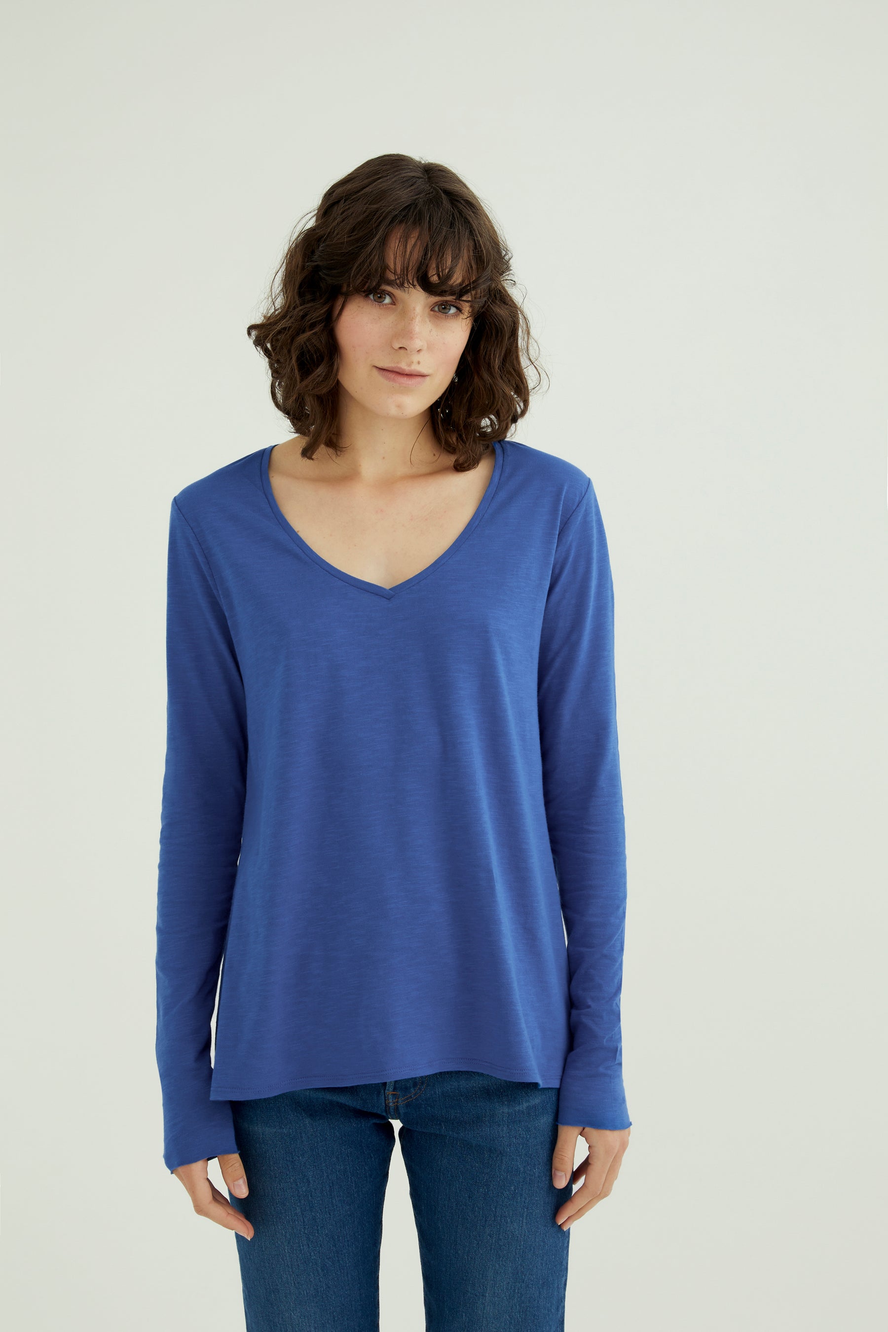 Esterella V Neck T-Shirt L/S Single Jersey TEST