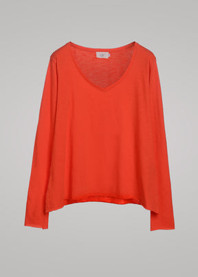 Esterella V Neck T-Shirt L/S Single Jersey TEST