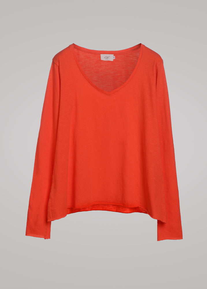 Esterella V Neck T-Shirt L/S Single Jersey TEST