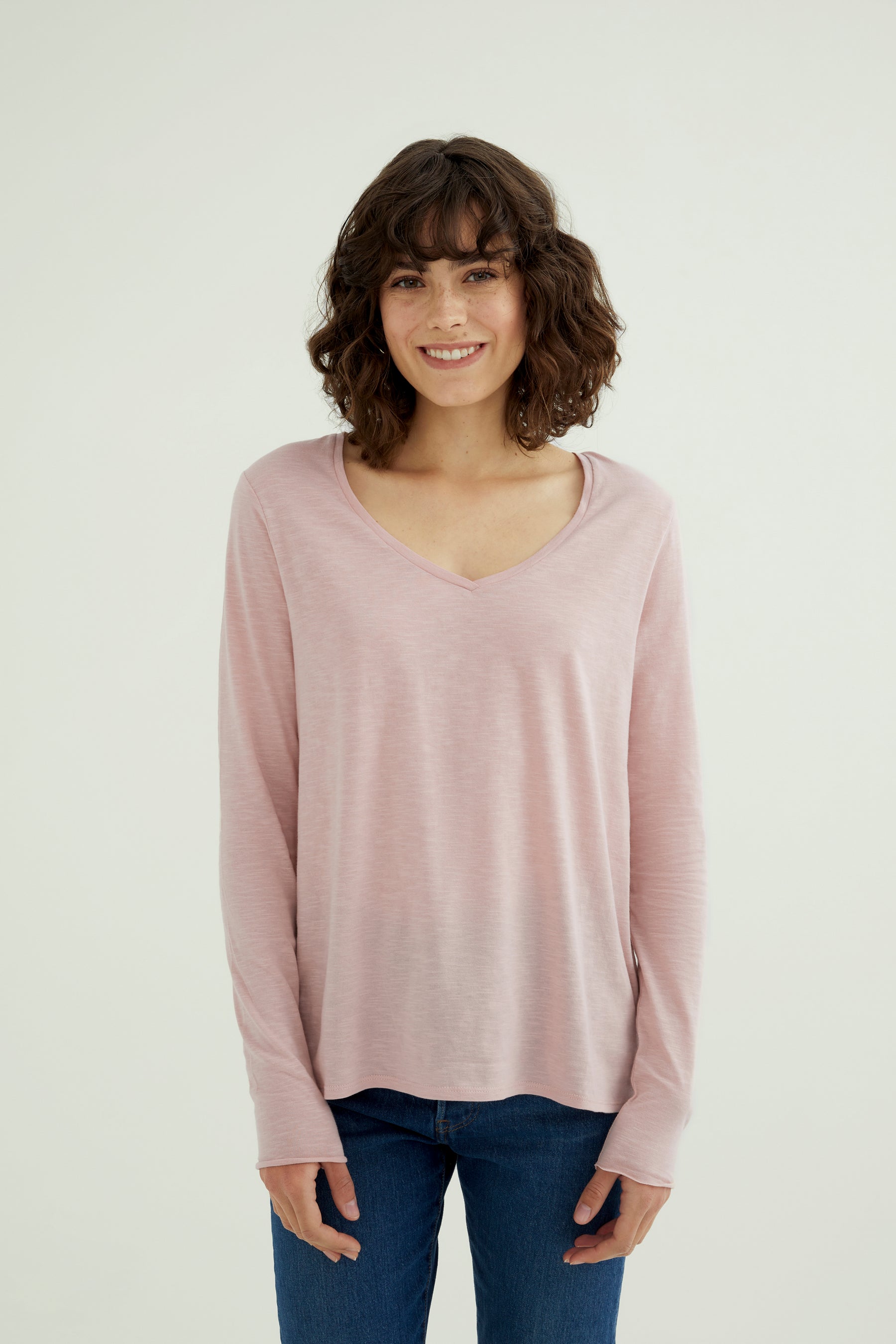 Esterella V Neck T-Shirt L/S Single Jersey TEST