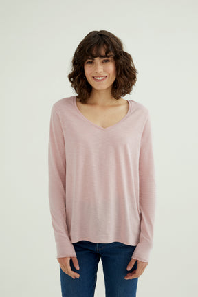 Esterella V Neck T-Shirt L/S Single Jersey TEST