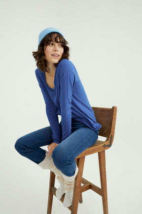 Esterella V Neck T-Shirt L/S Single Jersey TEST