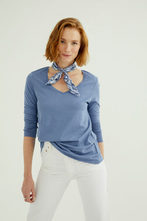 Esterella V Neck T-Shirt L/S Single Jersey TEST