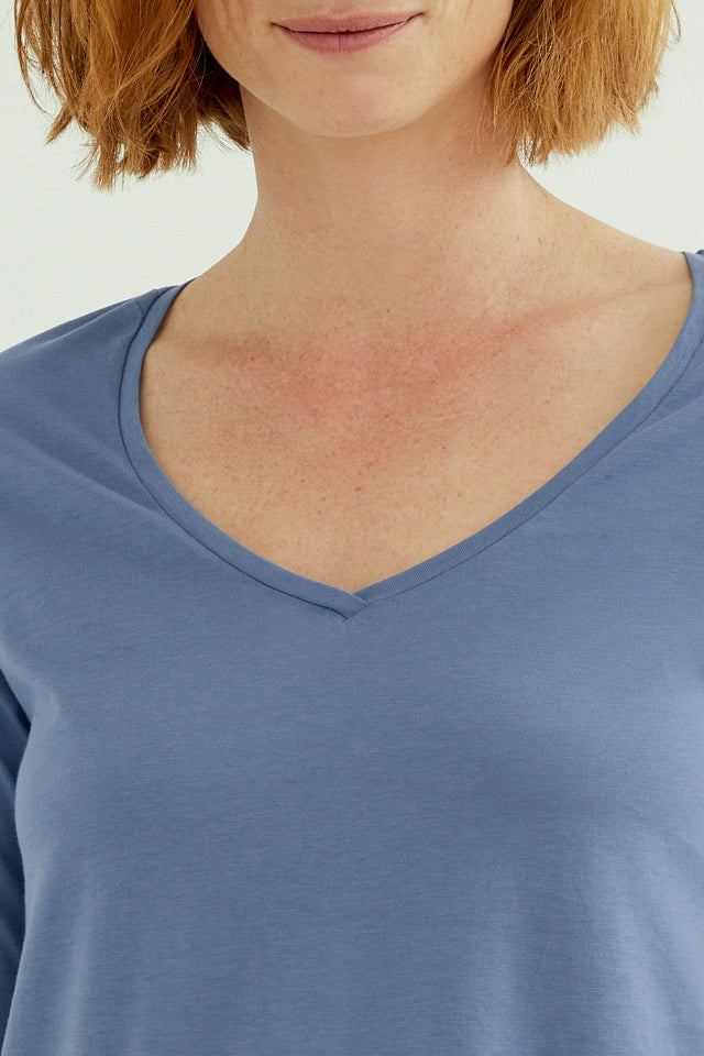 Esterella V Neck T-Shirt L/S Single Jersey TEST