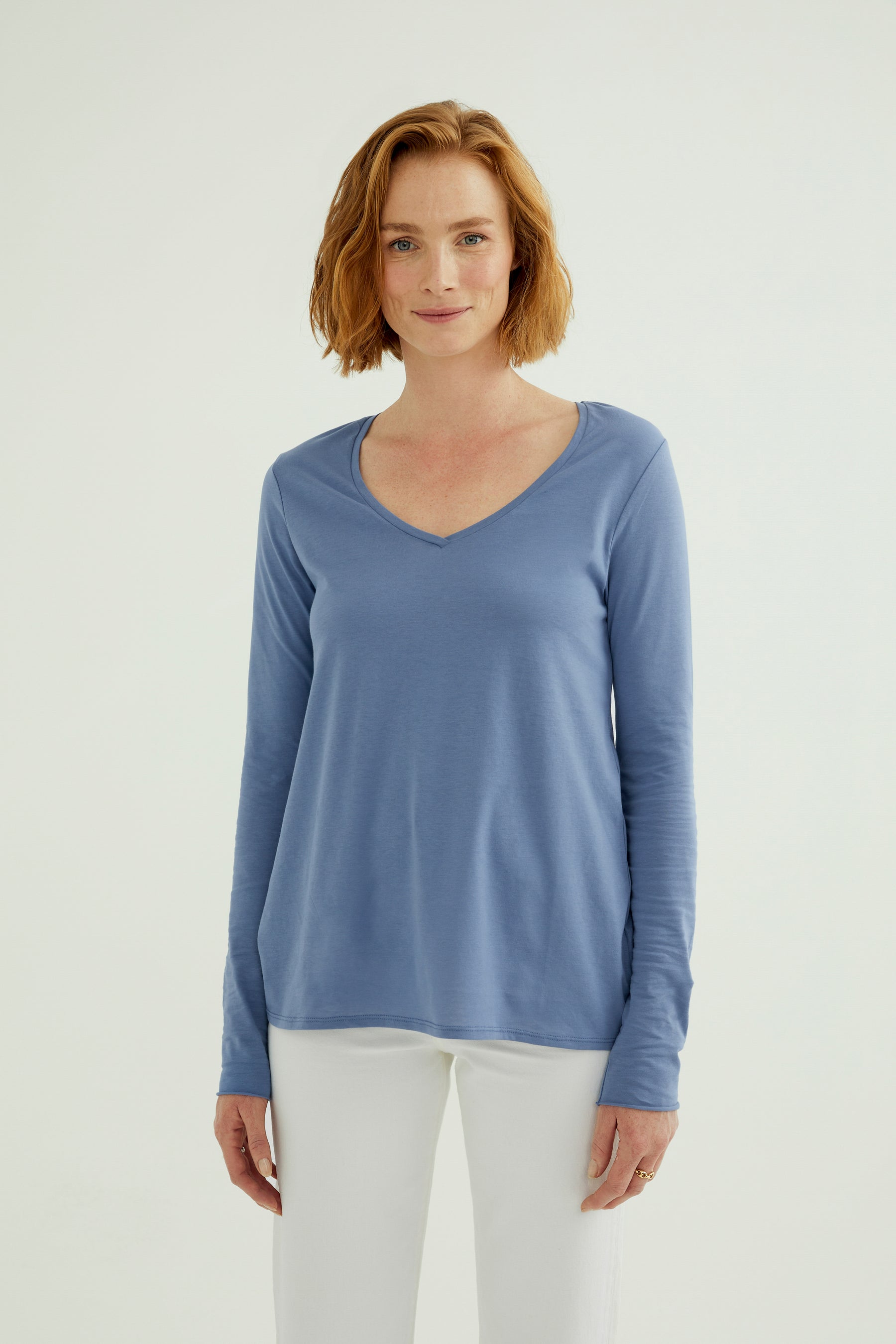 Esterella V Neck T-Shirt L/S Single Jersey TEST