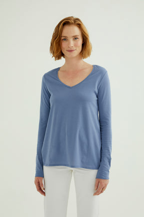Esterella V Neck T-Shirt L/S Single Jersey TEST