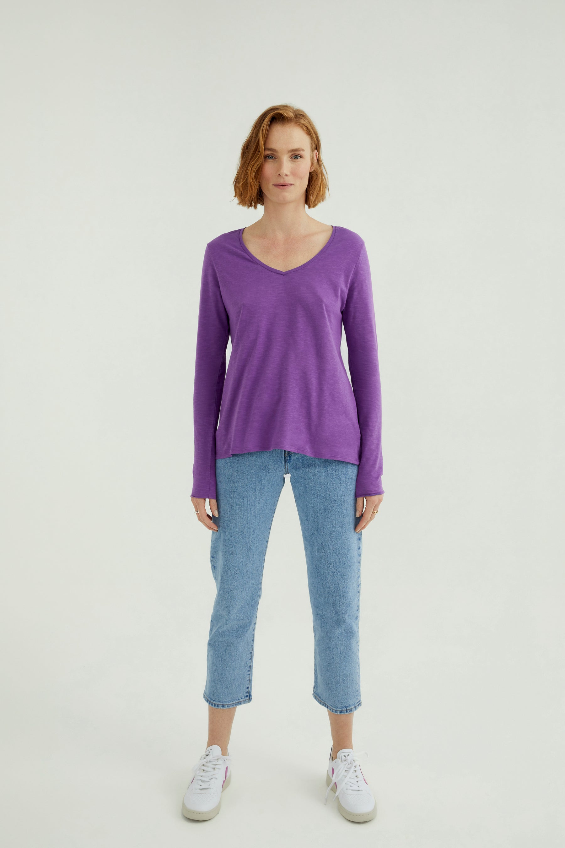 Esterella V Neck T-Shirt L/S Single Jersey TEST