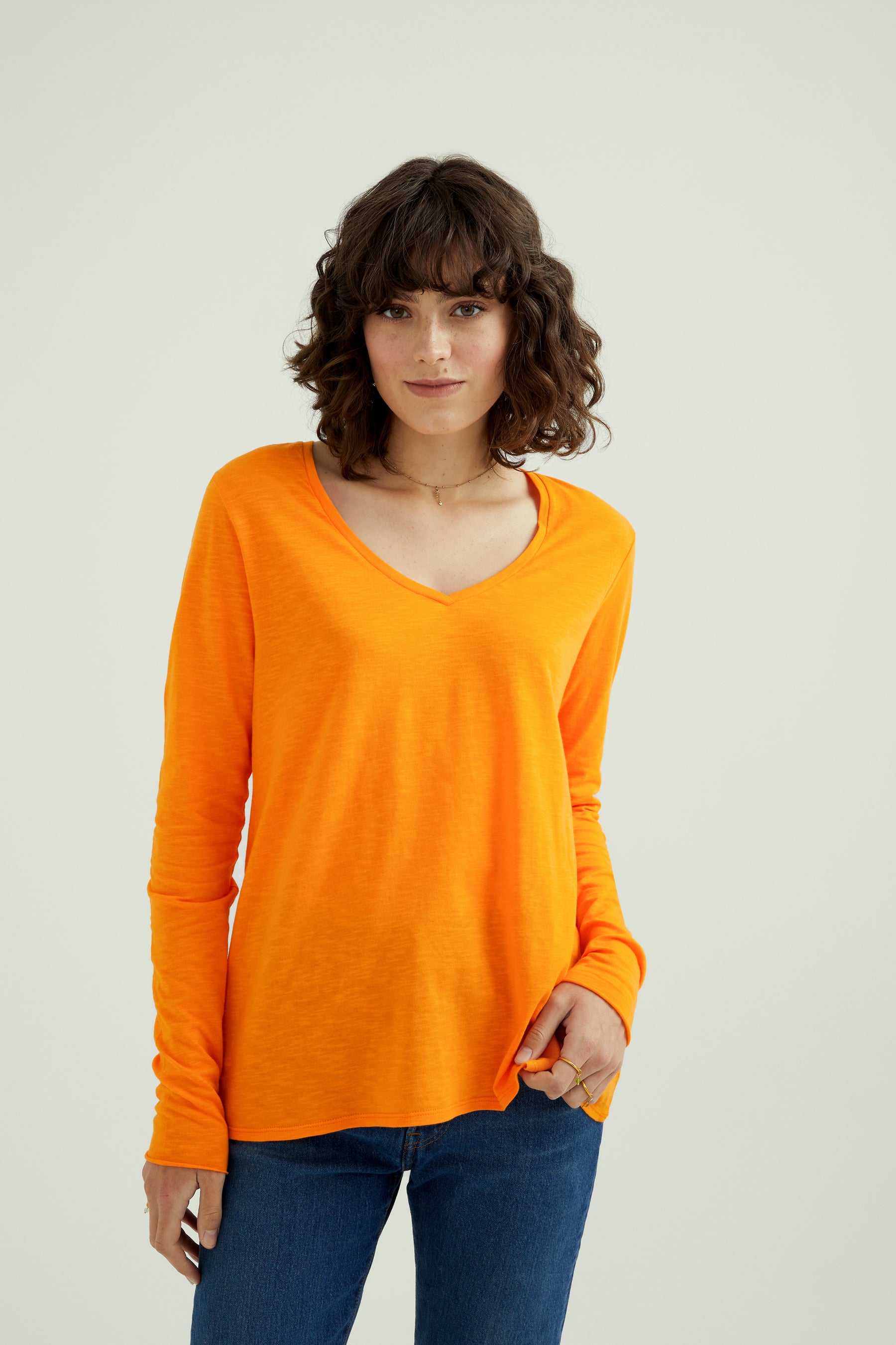 Esterella V Neck T-Shirt L/S Single Jersey TEST