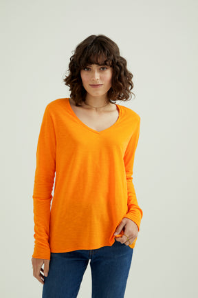 Esterella V Neck T-Shirt L/S Single Jersey TEST
