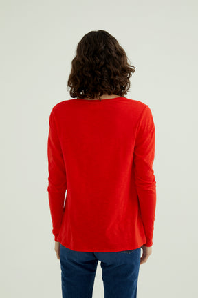 Esterella V Neck T-Shirt L/S Single Jersey TEST