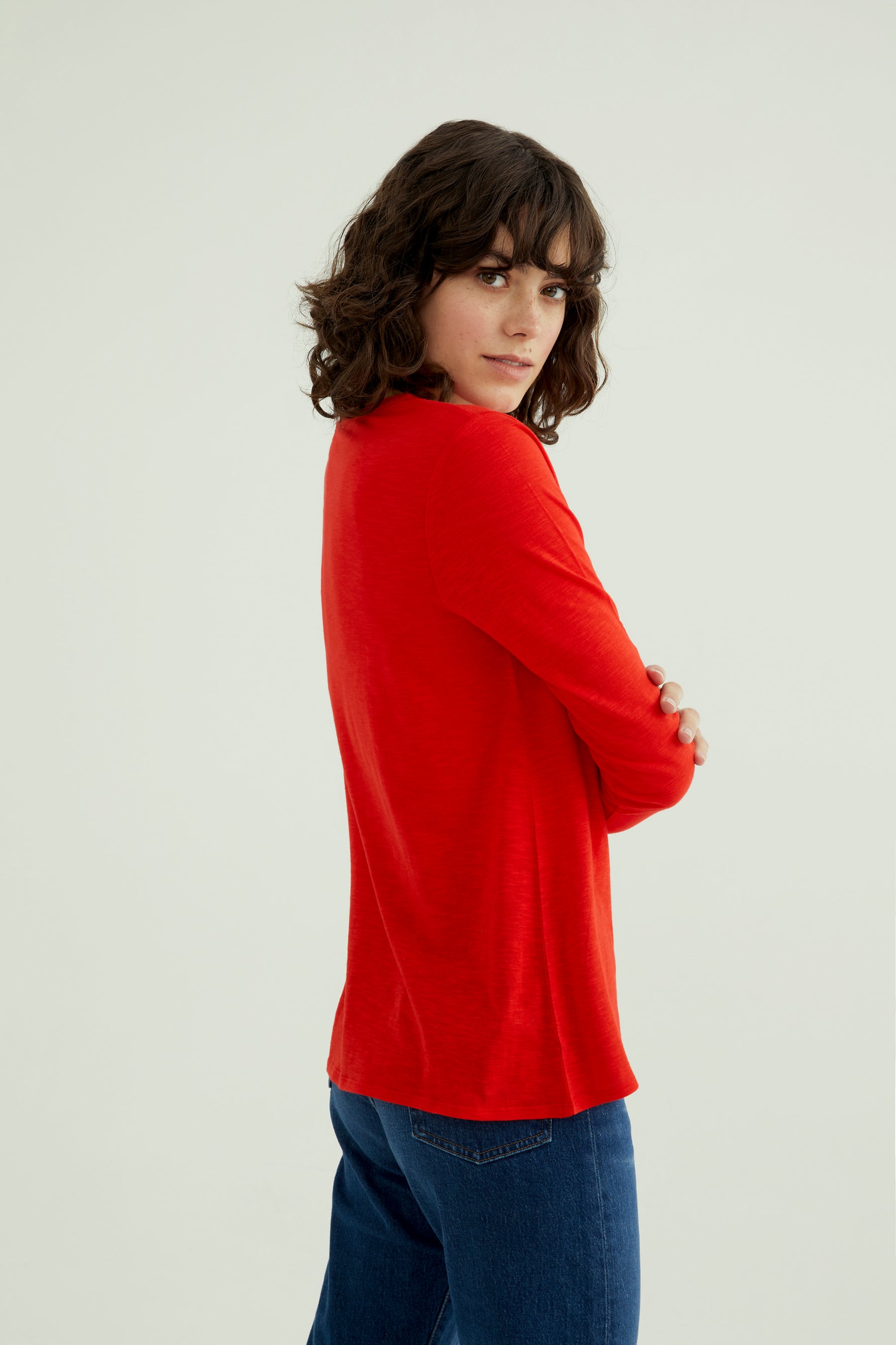 Esterella V Neck T-Shirt L/S Single Jersey TEST