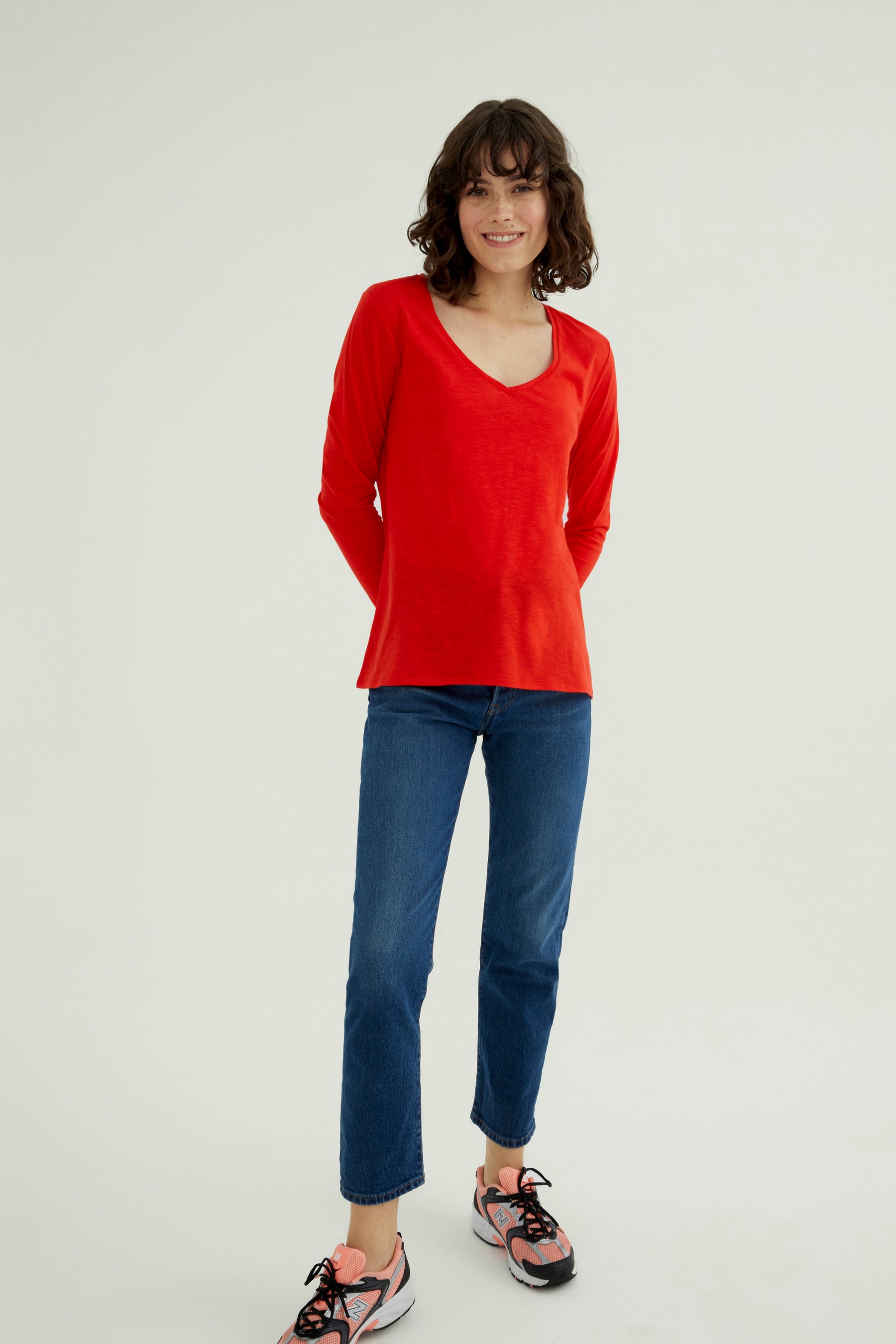Esterella V Neck T-Shirt L/S Single Jersey TEST