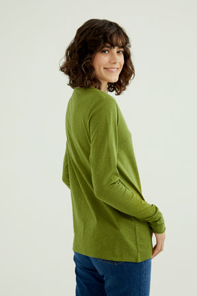 Esterella V Neck T-Shirt L/S Single Jersey TEST