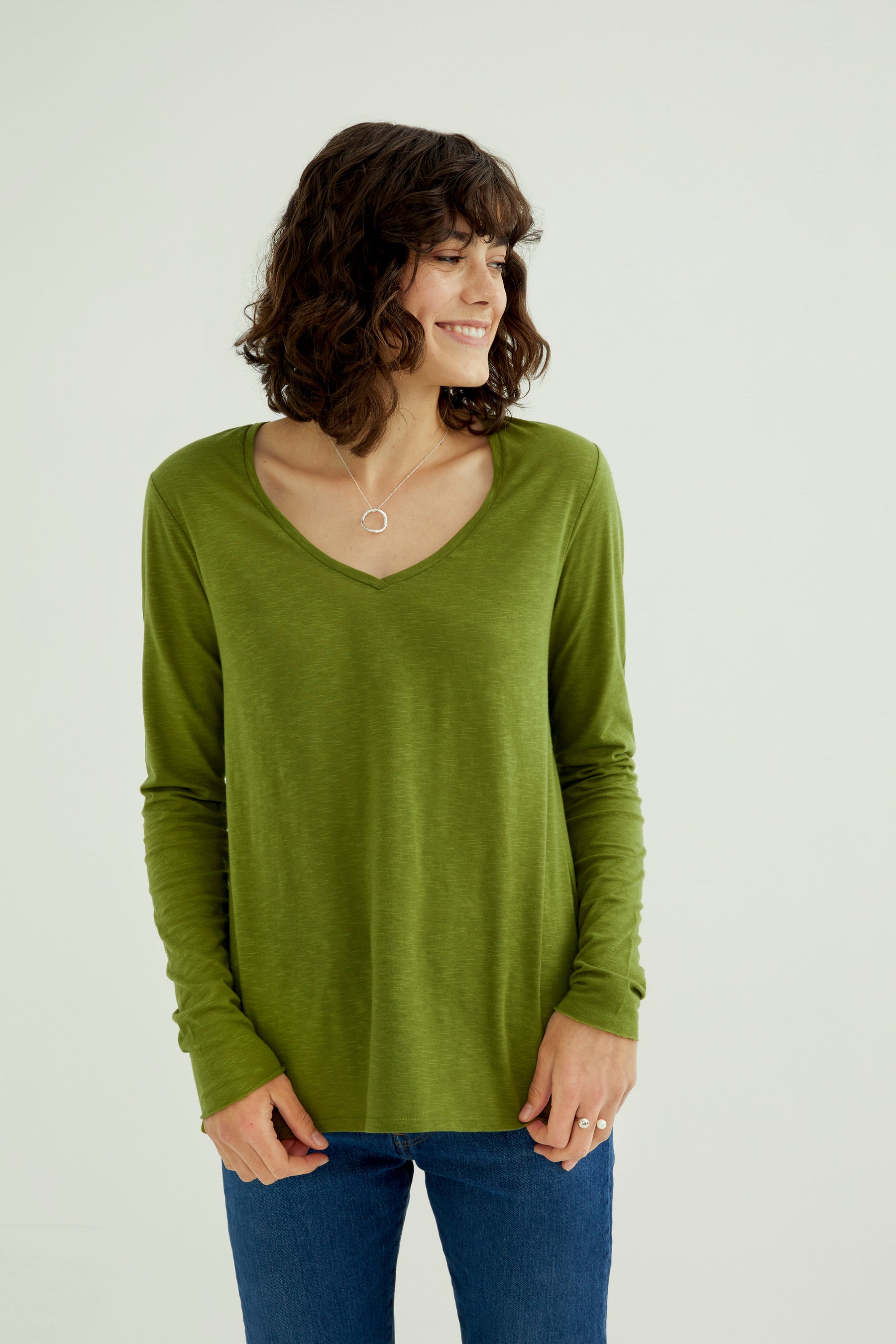 Esterella V Neck T-Shirt L/S Single Jersey TEST