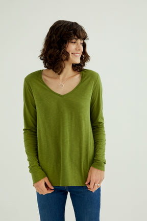 Esterella V Neck T-Shirt L/S Single Jersey TEST