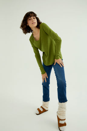 Esterella V Neck T-Shirt L/S Single Jersey TEST