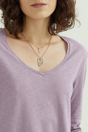Esterella V Neck T-Shirt L/S Single Jersey TEST