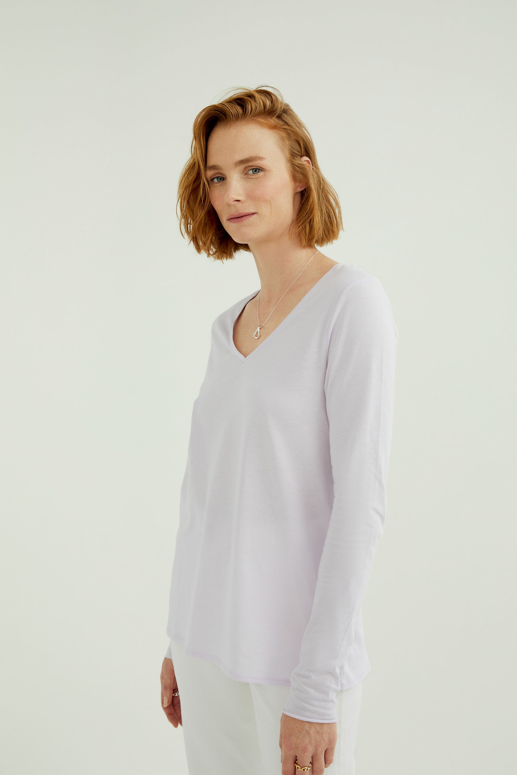 Esterella V Neck T-Shirt L/S Single Jersey TEST