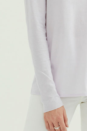 Esterella Damen T-Shirt mit V-Ausschnitt und langen Ärmeln Orchid Tint