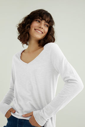 Esterella V Neck T-Shirt L/S Single Jersey TEST