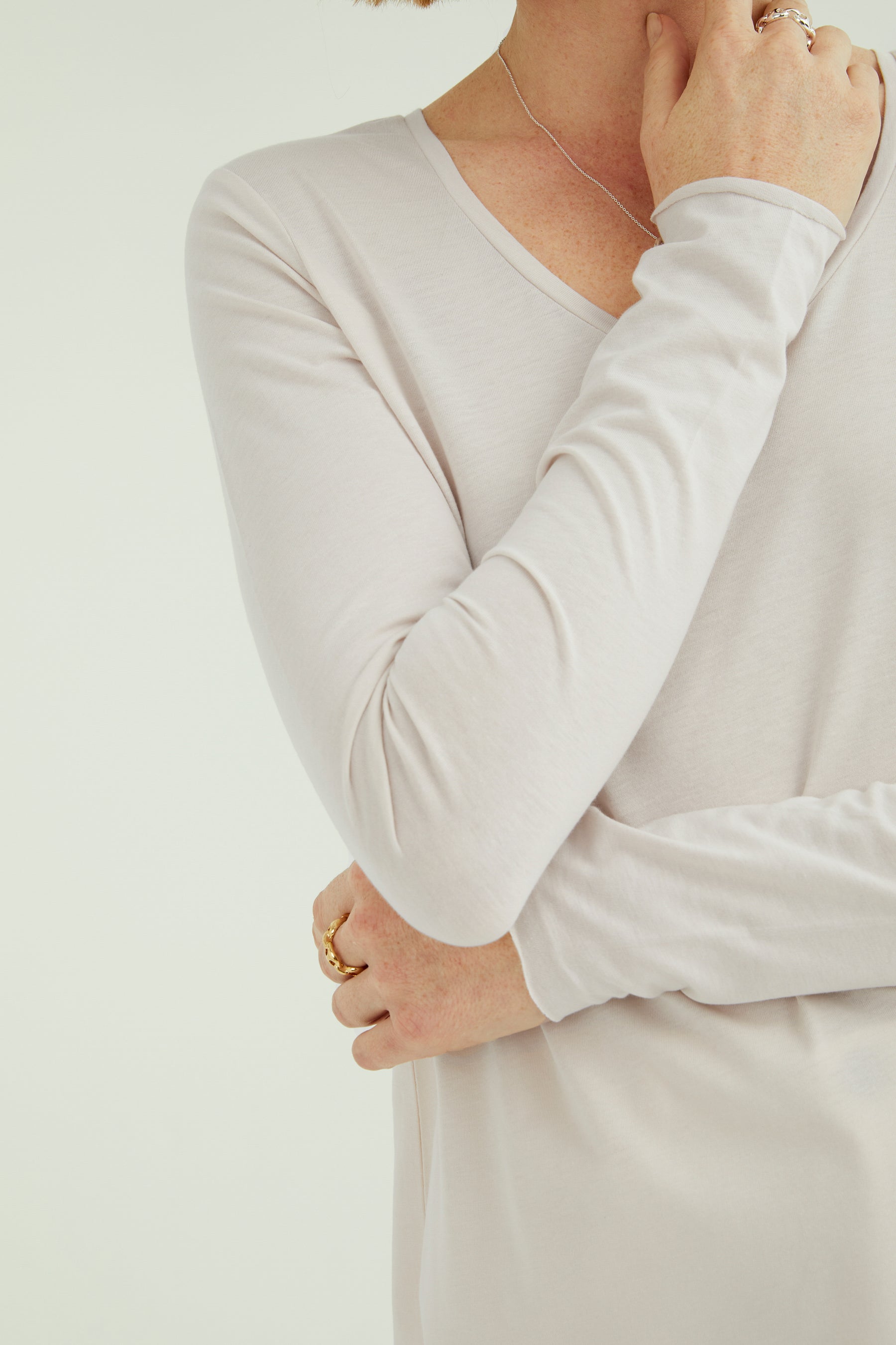 Esterella V Neck T-Shirt L/S Single Jersey TEST