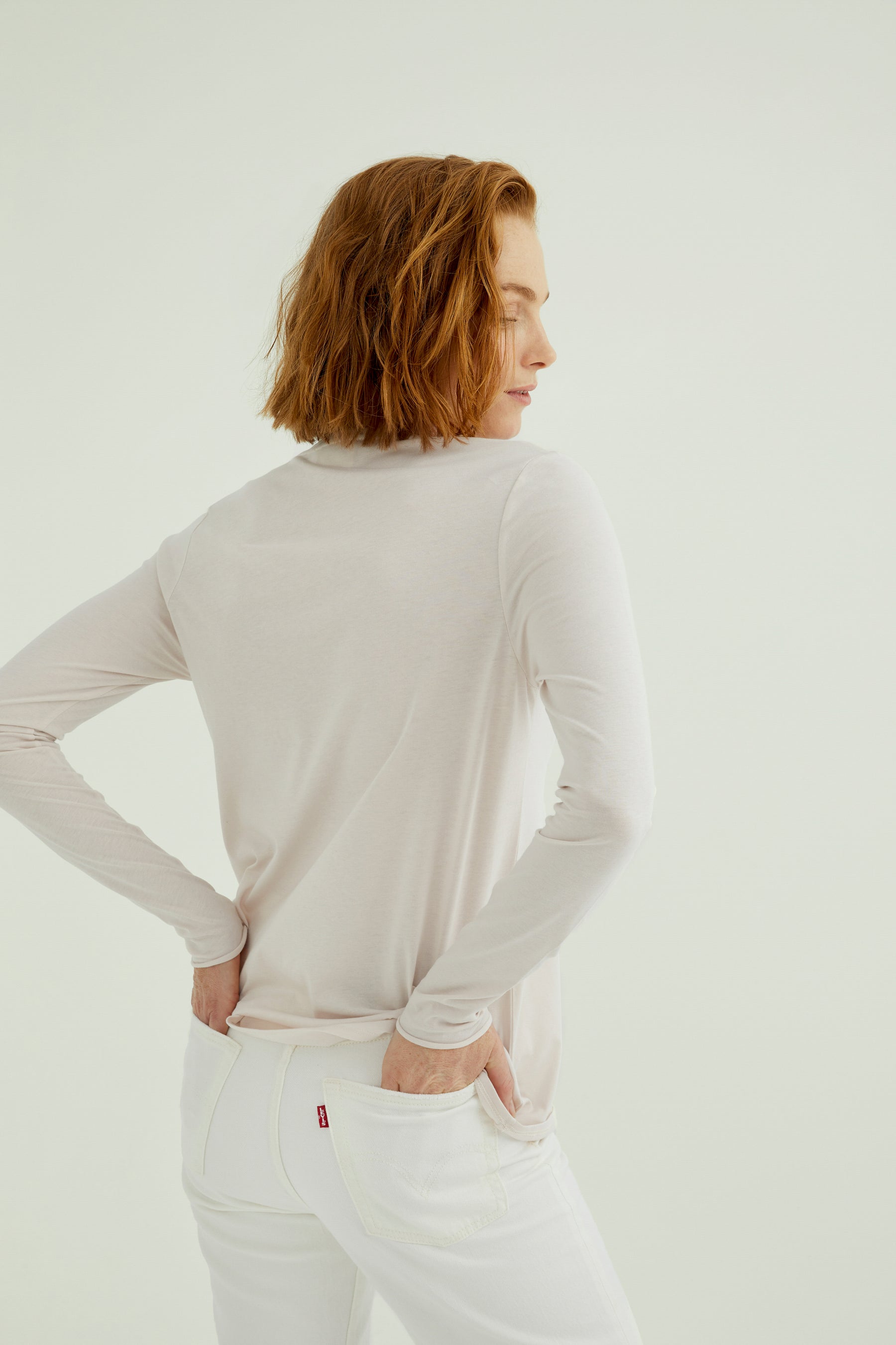 Esterella V Neck T-Shirt L/S Single Jersey TEST