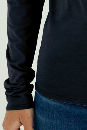 Mira Frauen T-Shirt Rundhalsausschnitt Langarm Nachthimmel
