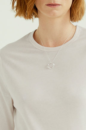 Mira Women T-Shirt Round Neck Long Sleeve White Sand