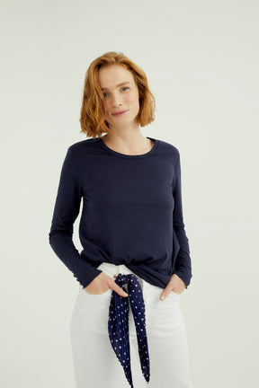 Miriam Frauen T-Shirt Rundhalsausschnitt Langarm Nachthimmel