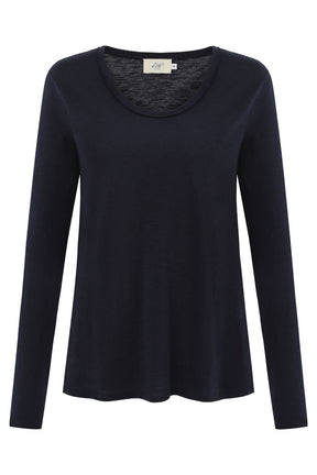 Miriam Frauen T-Shirt Rundhalsausschnitt Langarm Nachthimmel